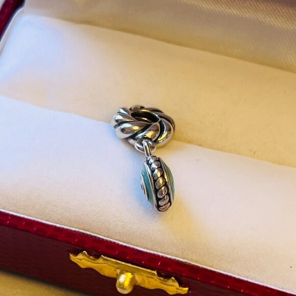 Retired Pandora Evil Eye Dangle Charm in .925 sterling silver/enamel - Picture 5 of 6